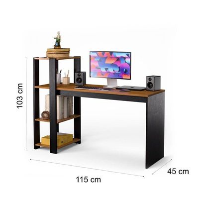 Mesa Escrivaninha Para Home Office Milão Com Prateleiras Para Trabalho E Estudo