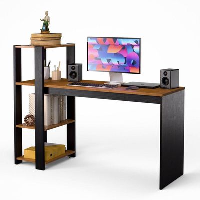Mesa Escrivaninha Para Home Office Milão Com Prateleiras Para Trabalho E Estudo
