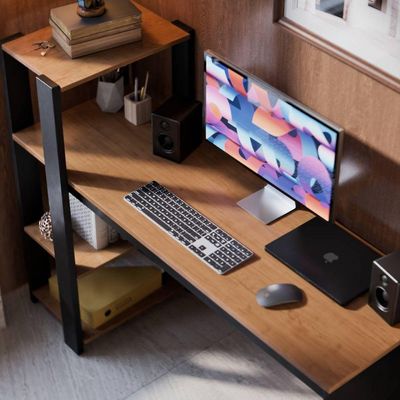 Mesa Escrivaninha Para Home Office Milão Com Prateleiras Para Trabalho E Estudo