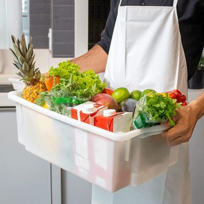 Kit 10 Caixas Para Cozinha Empilháveis 24,5l Branco