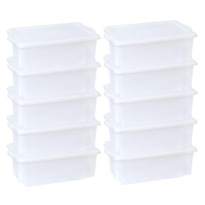 Kit 10 Caixas Para Cozinha Empilháveis 24,5l Branco