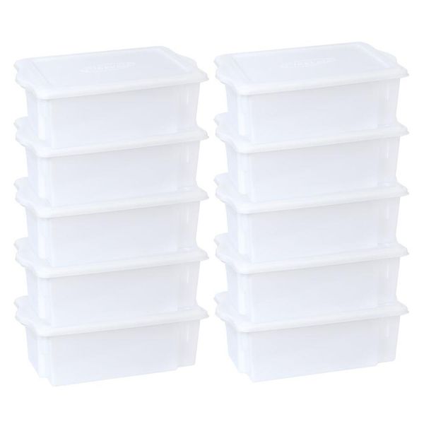 Kit 10 Caixas Para Cozinha Empilháveis 24,5l Branco