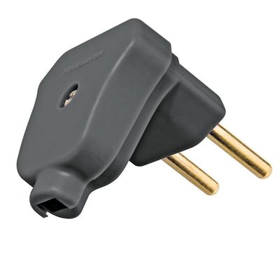 Plugue Angular Preto 2p De 10 Ampères E 250 Volts - 57403106 - Tramontina