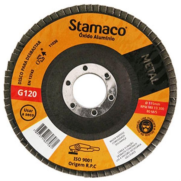 Flap 115x22 Metalurgico Grão 120 - 7081 - Stamaco Flap 115x22 Metalurgico Grao 120 Stamaco