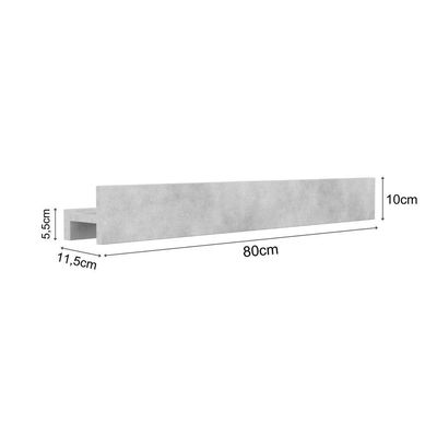 Porta Shampoo Linear 80cm Concreto