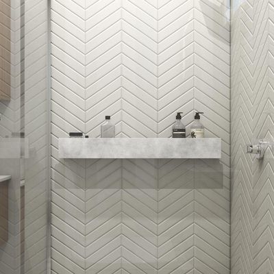 Porta Shampoo Linear 80cm Concreto