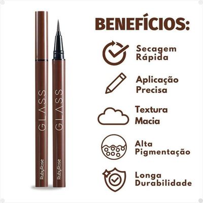 Ruby Rose Caneta Delineadora Marrom Dark Brown Glass Hb5272 0,6g