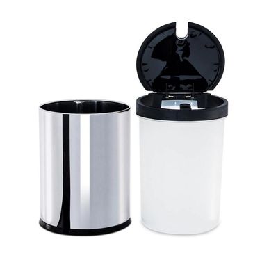 Lixeira Brinox Decorline Press com Tampa 4 Litros Preto com Inox