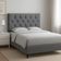 Cabeceira Para Cama Solteiro 90 Cm Camille Com Frame Suede Cinza