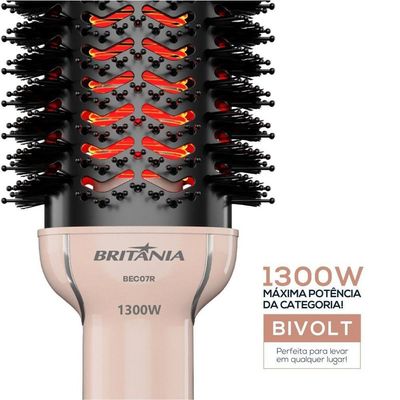 Escova Secadora Britânia Soft 4 Em 1 1300W BEC07R Bivolt