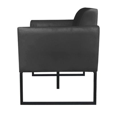 Kit 1 Namoradeira e 2 Poltronas Marisa Suede Preto Preto