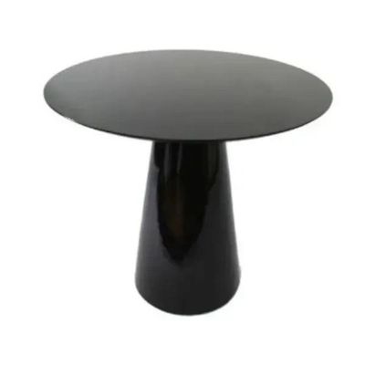Mesa Lateral Cone Redonda 51Cm Laqueada Preto