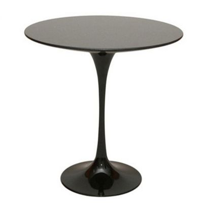 Mesa Lateral Tulipa Saarinen Redonda 41 cm Laqueada Preto