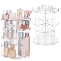 Prateleira Porta Maquiagem 4 Andares Organizador Cosmeticos Giratorio Perfumes Suporte Acrilico Com