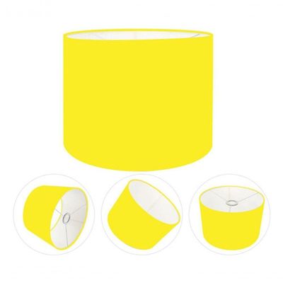 Cúpula Abajur E Luminária Cilíndrica Vivare Cp-7011 ø30x21cm - Bocal Nacional Amarelo