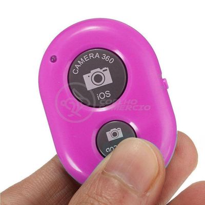 Controle Remoto Disparador Fotos Bluetooth Selfie - Rosa Nº8