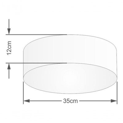 Plafon Cilíndrico Vivare Md-3046 Cúpula Em Tecido 35x12cm - Bivolt Rustico-cinza 127/220v