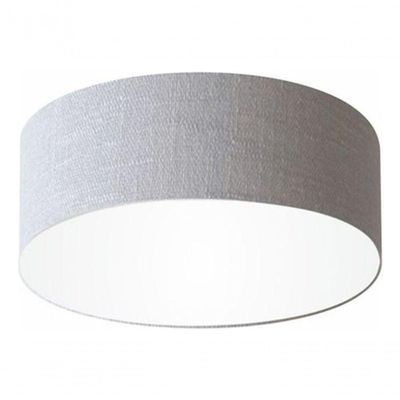 Plafon Cilíndrico Vivare Md-3046 Cúpula Em Tecido 35x12cm - Bivolt Rustico-cinza 127/220v
