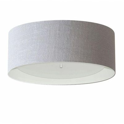 Plafon Cilíndrico Md-3008 Cúpula Em Duplo Tecido 60x25cm Cinza / Branco - Bivolt