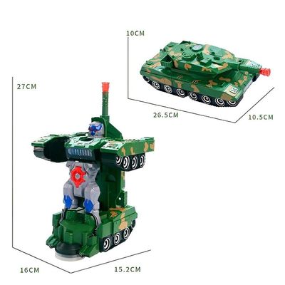 Tanque De Combate Transformar Robô Bate E Volta Música E Luzes