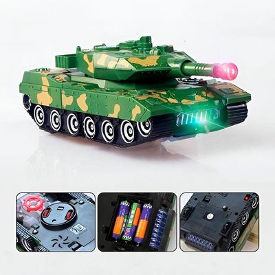 Tanque De Combate Transformar Robô Bate E Volta Música E Luzes