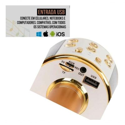Microfone Bluetooth Karaoke Sem Fio Youtuber Reporter