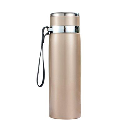 Garrafinha Térmica Aço Inox 800ml água Gelada Quente Com Vedação Academia Trilha Bege