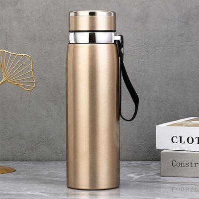 Garrafinha Térmica Aço Inox 800ml água Gelada Quente Com Vedação Academia Trilha Bege