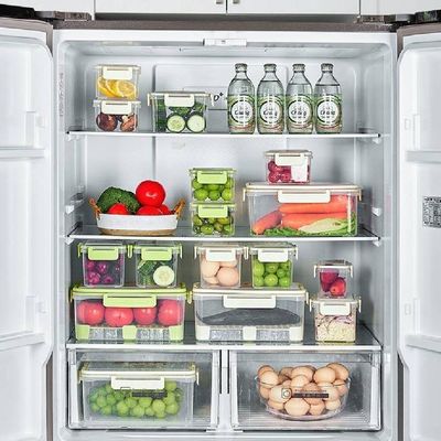 Kit 5 Potes Herméticos Com Trava Lateral Organizadores Multiuso Para Geladeira E Despensa