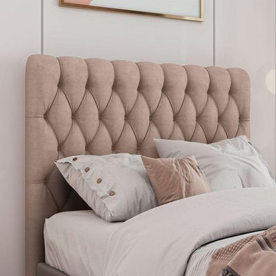 Cabeceira Estofada Queen 160 Cm Topázio Veludo Rose