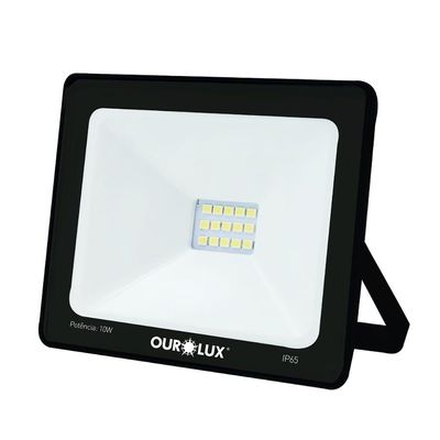 Projetor Led Slim 50w Preto 3000k - Ourolux Refletor Led Slim 3000k 50w Preto Bivolt