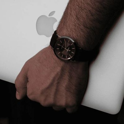 Relógio Masculino Solar Stonehenge Rose Black 40mm