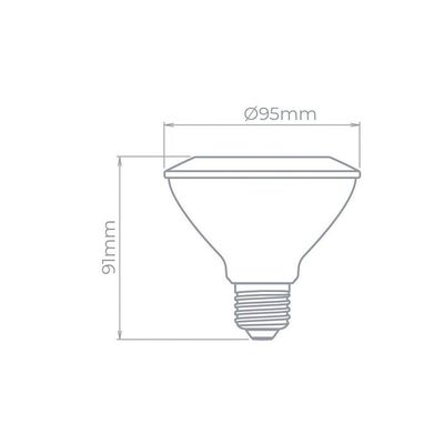 Lâmpada Led Stella Par 30 Evo 9w E27 Alto Irc 95 Bivolt 3000k - Luz Amarela