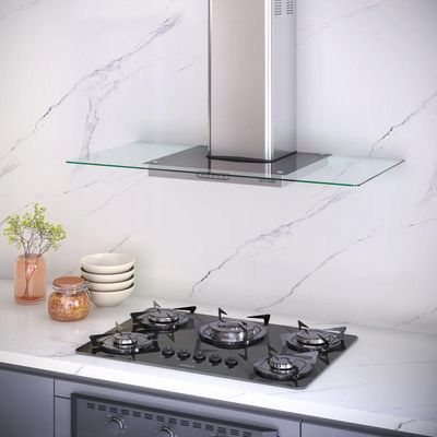 Coifa De Parede 90cm Vidro Reto Duto Slim Fogatti Inox 110V