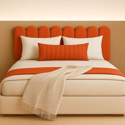 Cabeceira Nuvem Suede Queen Size Com 8 Placas Macias 60x20cm Terracota