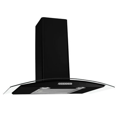Coifa De Parede 70cm Vidro Curvo Duto Slim Fogatti Black 110V