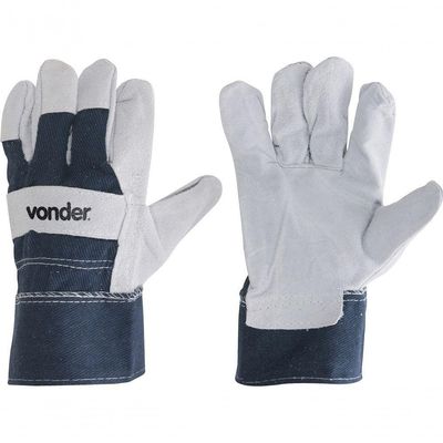 Luva Mista 7cm Palma Raspa Dorso Jeans Ca29890 Vonder