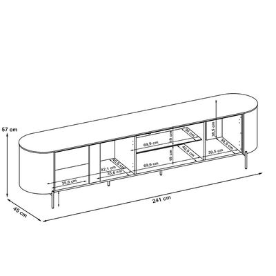 Rack Para Sala de Estar TV 75 Pol Orgânico Harper D05 Off White - Lyam Decor