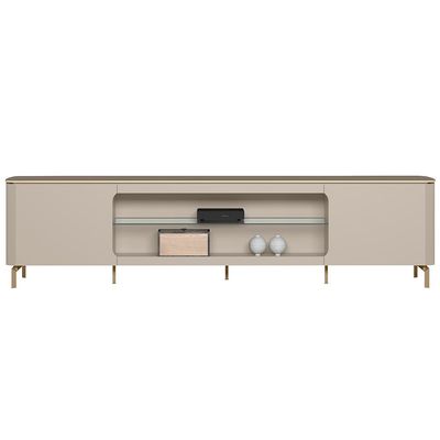 Rack Para Sala de Estar TV 85 Pol Pés Metálicos Elysia L05 Off White Fosco - Lyam Decor