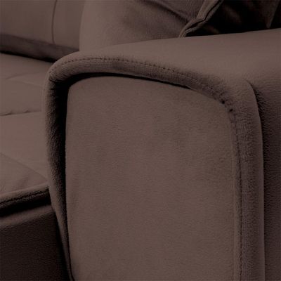 Sofá 5 Lugares Retrátil e Reclinável Splendore Veludo Café
