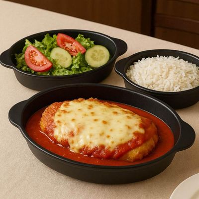 Jogo 6 Travessas Oval Preta 800ml Plástico Baixelas Servir Cozinhas Restaurantes Buffets Coza Uno