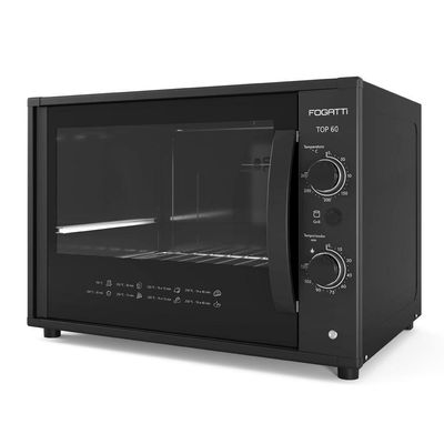 Forno Fogatti Elétrico Bancada Top 60Litros Black 110V