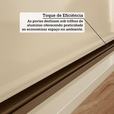 Guarda-roupa 171cm 3 Portas Com Espelho França Santos Andirá Jequitiba/off White