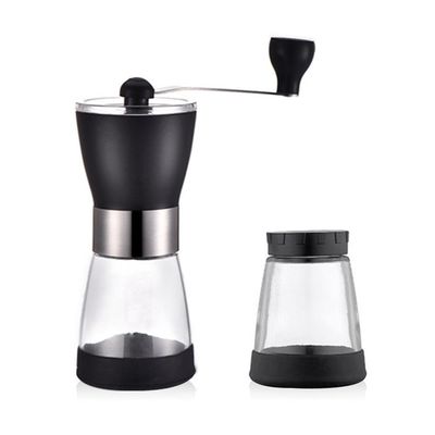 Moedor Cafe Inox Vidro Manual Moinho Graos Mesa Luxo Vintage
