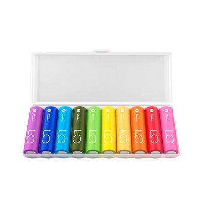 Estojo Com 10 Unidades De Pilha Alcalina AA Xiaomi Colorido