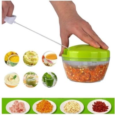Triturador Processador Moedor Manual Alimentos Alho Cebola Temperos Mini Mixer 3 Laminas