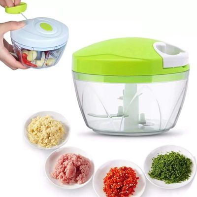 Triturador Processador Moedor Manual Alimentos Alho Cebola Temperos Mini Mixer 3 Laminas
