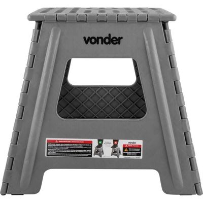 Banqueta Plástica Dobrável 360 Mm Cinza Vonder