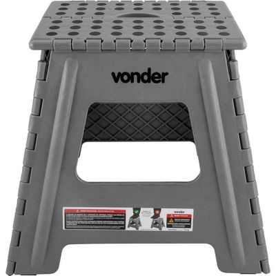 Banqueta Plástica Dobrável 360 Mm Cinza Vonder