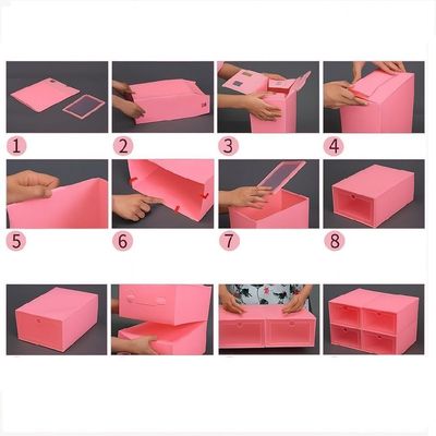 Kit Conjunto 6 Caixas Transparentes Modular Armazenamento Calçados Armario Organiza Closet Quarto